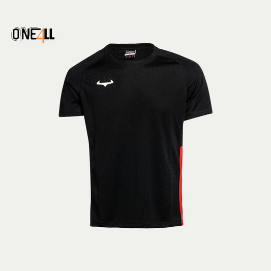 14ALLE - EINS FÜR ALLE - ONE4ALL AeroSwift Dri-FIT T-Shirt Schwarz-Rot   - Perfect für Training und den ganzen Tag