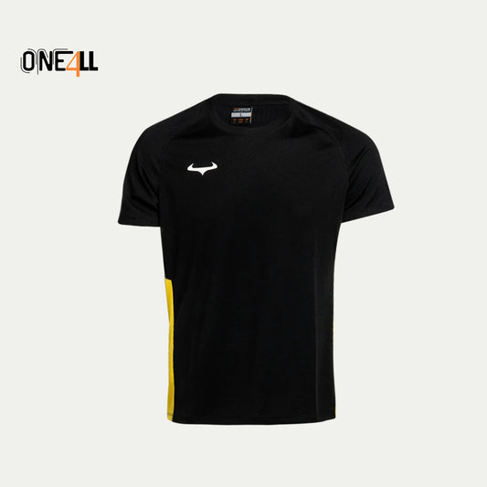 14ALLE - EINS FÜR ALLE - ONE4ALL AeroSwift Dri-FIT T-Shirt Schwarz-Gelb  - leicht, atmungsaktiv, damit du  kühl und trocken bleibst.