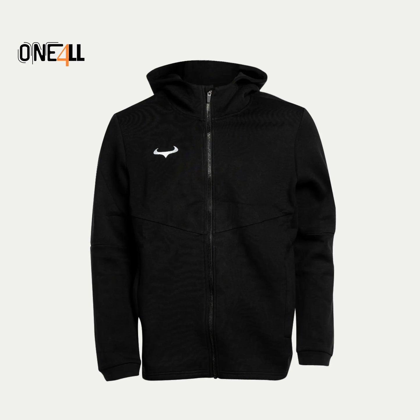 14ALLE - EINS FÜR ALLE - ONE4ALL Tech Windrunner Jacke aus Fleece mit Reißverschluss in Schwarz – leicht, flexibel, atmungsaktiv