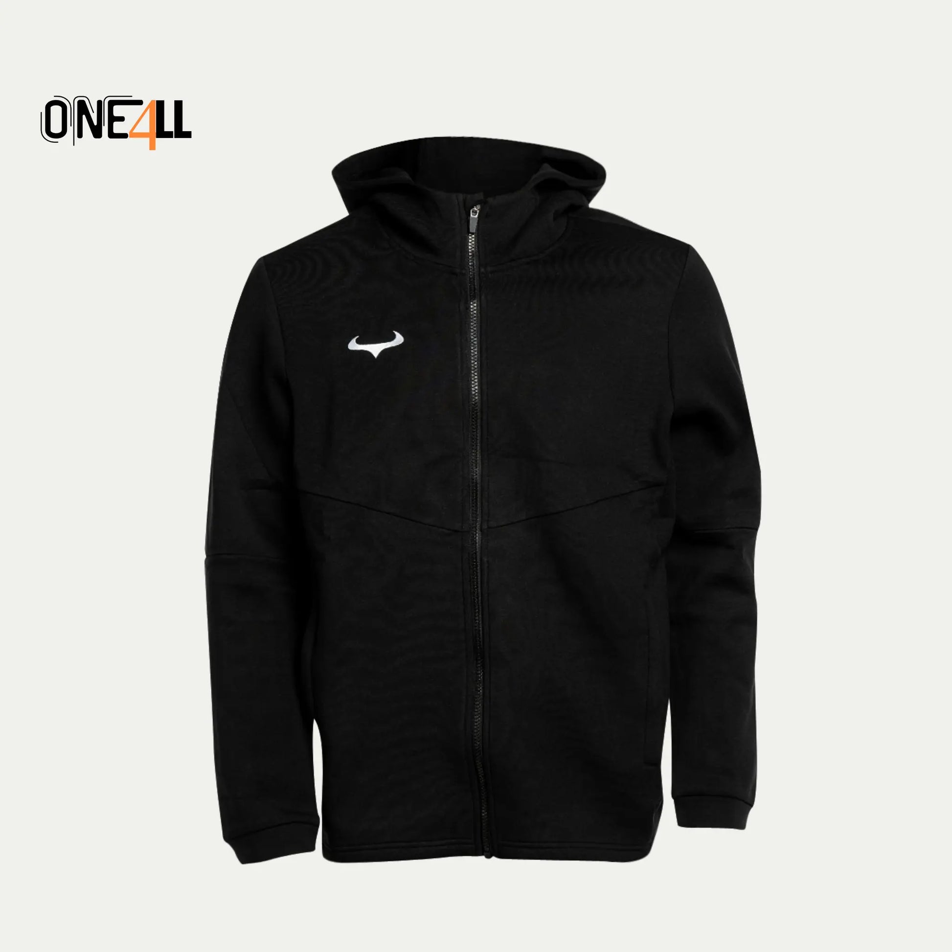 14ALLE - EINS FÜR ALLE - ONE4ALL Tech Windrunner Jacke aus Fleece mit Reißverschluss in Schwarz – leicht, flexibel, atmungsaktiv