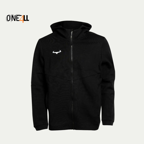 14ALLE - EINS FÜR ALLE - ONE4ALL Tech Windrunner Jacke aus Fleece mit Reißverschluss in Schwarz – leicht, flexibel, atmungsaktiv