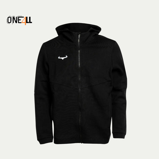 14ALLE - EINS FÜR ALLE - ONE4ALL Tech Windrunner Jacke aus Fleece mit Reißverschluss in Schwarz – leicht, flexibel, atmungsaktiv