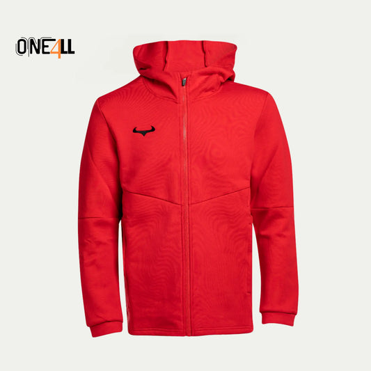 14ALLE - EINS FÜR ALLE - ONE4ALL Tech Windrunner Jacke aus Fleece mit Reißverschluss in Rot – leicht, flexibel, atmungsaktiv, bequem und warm